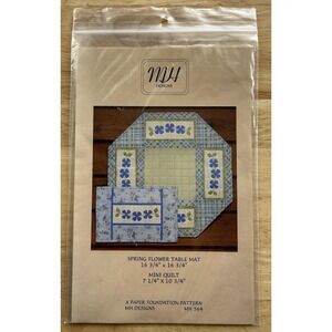 Spring Flower Table Mat & Mini Quilt By MH Designs A Paper Foundation Pattern
